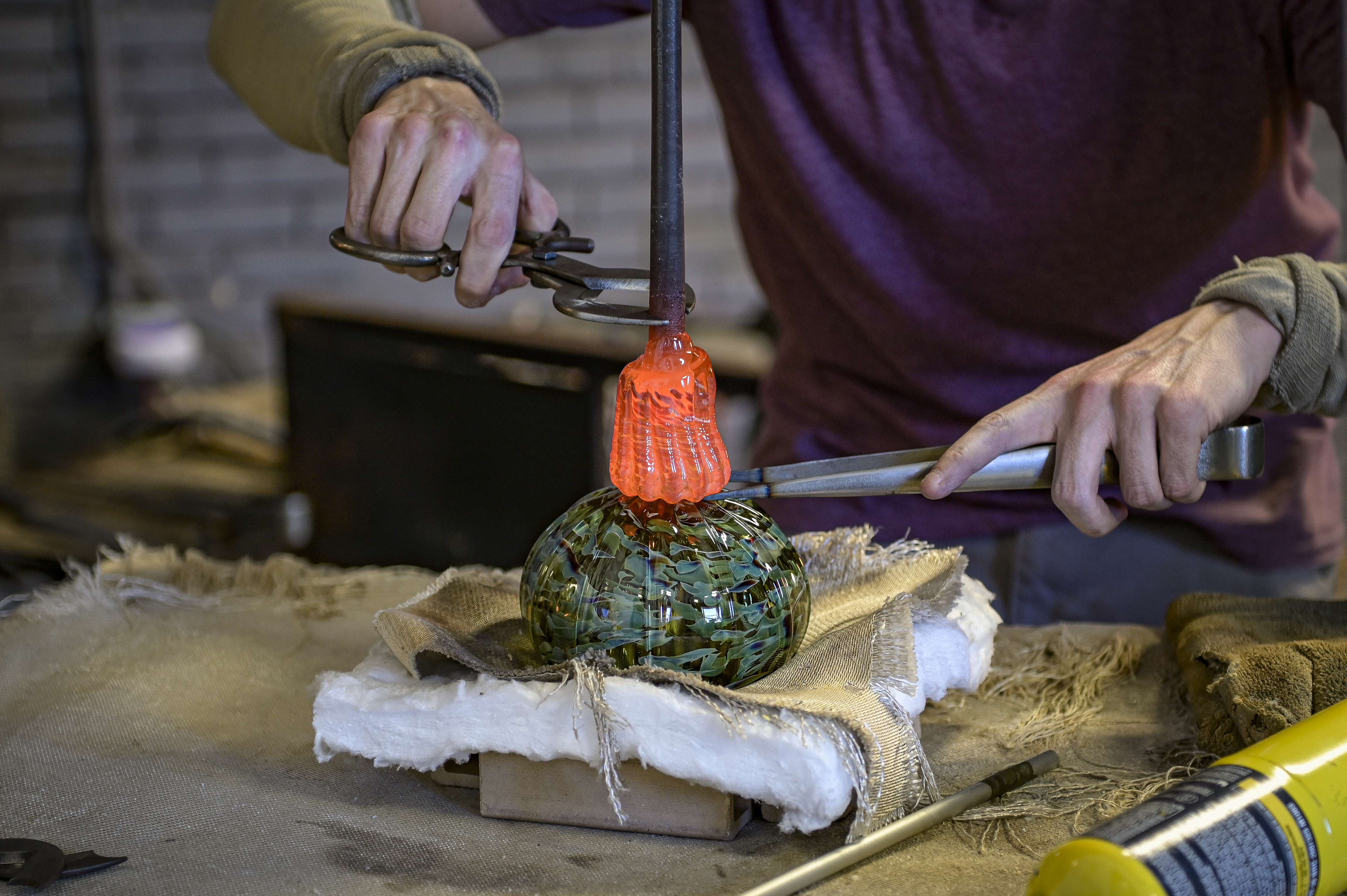 Making glass pumpkins